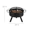 Flash Furniture 29" Round Wood Burning Firepit with Mesh Spark Screen YL-32D-GG - alternate 8